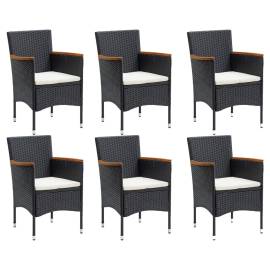 Set mobilier de grădină, 9 piese, negru, 7 image