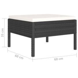 Set mobilier de grădină cu perne, 6 piese, negru, poliratan, 6 image