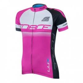 Tricou ciclism damă FORCE Lux roz mărime XS