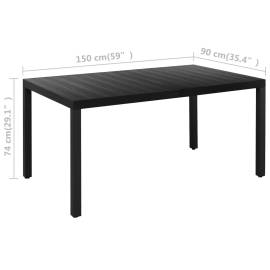 Set de masă pentru grădină, 5 piese, negru și maro, 11 image