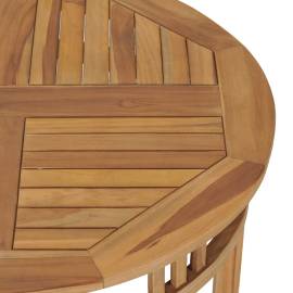 Set de masă pentru grădină cu perne, 3 piese, lemn masiv de tec, 5 image