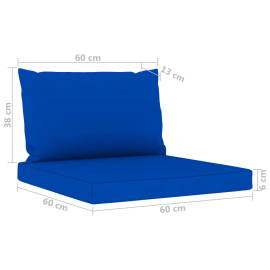 Canapea de grădină cu 4 locuri, cu perne albastre, 10 image