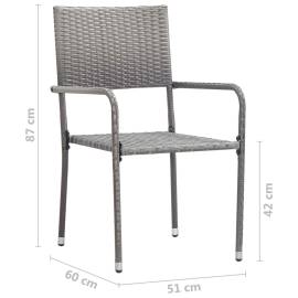 Set mobilier de grădină, 9 piese, antracit, poliratan, 9 image