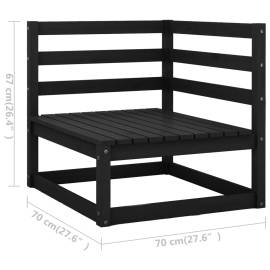 Set mobilier relaxare de grădină 10 piese negru lemn masiv pin, 8 image