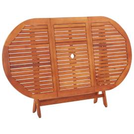 Set mobilier de exterior pliabil, 9 piese, lemn masiv eucalipt, 11 image