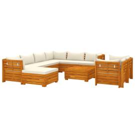 Set mobilier grădină cu perne, 10 piese, lemn masiv de acacia, 2 image