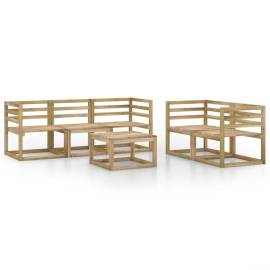 Set mobilier de grădină, 6 piese, lemn de pin tratat verde, 2 image