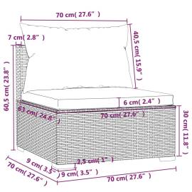 Set mobilier de grădină cu perne, 9 piese, negru, poliratan, 7 image