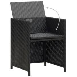 Set mobilier de grădină cu perne, 3 piese, negru, poliratan, 7 image