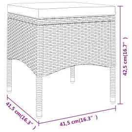 Set scaune de grădină cu perne, 5 piese, gri, poliratan, 8 image