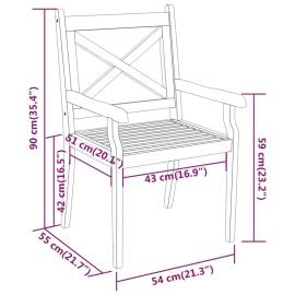 Set mobilier de grădină, 5 piese, lemn masiv de acacia, 10 image