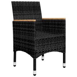 Set mobilier de grădină, 5 piese, negru, 6 image