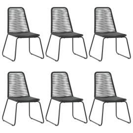 Set mobilier de grădină, 7 piese, negru, ratan pvc, 4 image