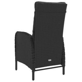 Set mobilier de grădină, 9 piese, negru, poliratan & sticlă, 6 image