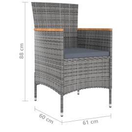 Set mobilier de grădină cu perne, gri, 7 piese, 10 image