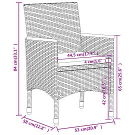 Set scaune de grădină , 5 piese, gri, poliratan, 7 image