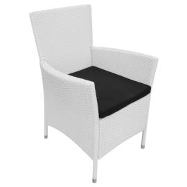 Set mobilier de exterior, 7 piese, alb crem, poliratan, 6 image