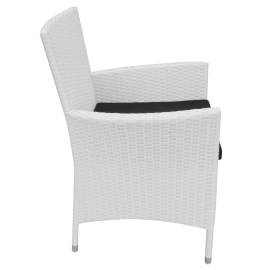 Set mobilier de exterior, 7 piese, alb crem, poliratan, 8 image