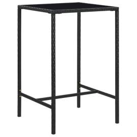 Set mobilier bar de grădină cu perne, 5 piese, negru, poliratan, 3 image