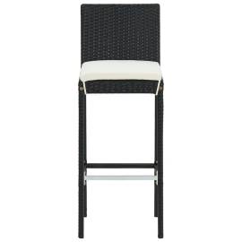 Set mobilier bar de grădină cu perne, 5 piese, negru, poliratan, 8 image