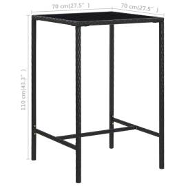 Set mobilier bar de grădină cu perne, 5 piese, negru, poliratan, 11 image