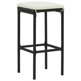 Set mobilier bar de grădină cu perne, 5 piese, negru, poliratan, 7 image