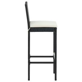 Set mobilier bar de grădină cu perne, 5 piese, negru, poliratan, 9 image