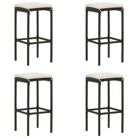 Set mobilier bar de grădină, cu perne, 5 piese, maro, poliratan, 3 image