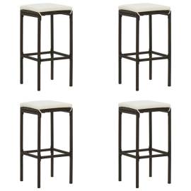 Set mobilier bar de grădină cu perne, 5 piese, maro, poliratan, 4 image