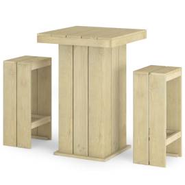 Set mobilier de bar de grădină, 3 piese, lemn de pin tratat, 2 image