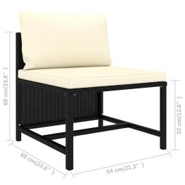 Set mobilier de grădină cu perne, 8 piese, negru, poliratan, 11 image