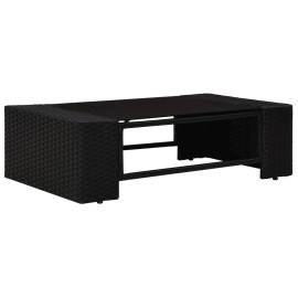 Set mobilier de grădină, 5 piese, negru, poliratan, 3 image