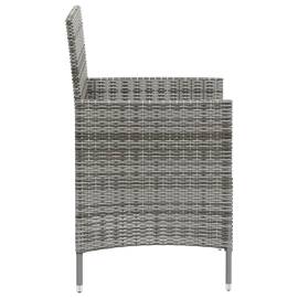 Set mobilier de exterior cu perne, 3 piese, gri, poliratan, 5 image