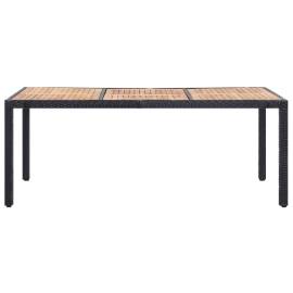 Set mobilier de exterior cu perne, 9 piese, negru, poliratan, 3 image