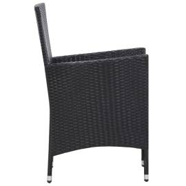 Set mobilier de exterior cu perne, 9 piese, negru, poliratan, 7 image