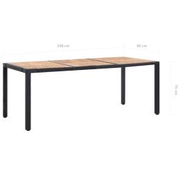 Set mobilier de exterior cu perne, 9 piese, negru, poliratan, 11 image