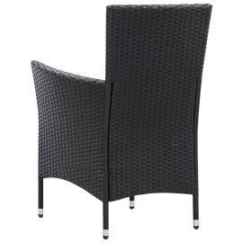 Set mobilier de exterior cu perne, 9 piese, negru, poliratan, 8 image