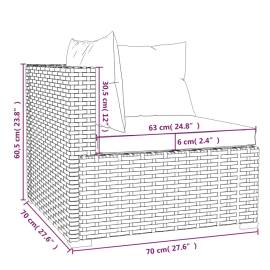 Set mobilier de grădină cu perne, 10 piese, gri, poliratan, 10 image