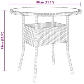 Set de mobilier pentru grădină, 3 piese, negru, poliratan, 8 image