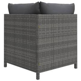 Set mobilier de grădină cu perne, 8 piese, gri, poliratan, 5 image