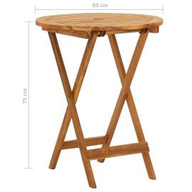 Set mobilier bistro pliabil, 3 piese, lemn masiv de acacia, 11 image