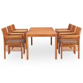 Set mobilier de exterior cu perne 7 piese, lemn masiv de acacia, 3 image