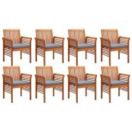 Set mobilier de exterior cu perne 9 piese, lemn masiv de acacia, 4 image