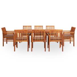 Set mobilier de exterior cu perne 9 piese, lemn masiv de acacia, 2 image