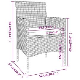 Set mobilier de grădină, 3 piese, gri, poliratan, 7 image