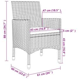 Set mobilier grădină cu perne, 5 piese, bej, poliratan, 4 image