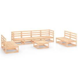Set mobilier de grădină, 9 piese, lemn masiv de pin, 2 image
