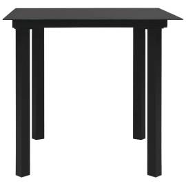 Set mobilier de exterior, 3 piese, negru, ratan pvc, 10 image