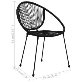 Set mobilier de exterior, 3 piese, negru, ratan pvc, 11 image