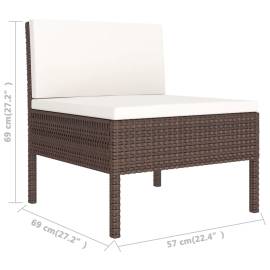 Set mobilier de grădină cu perne, 8 piese, maro, poliratan, 8 image